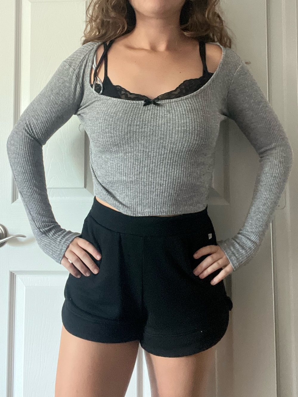 Mixed Thread Ribbed Long Sleeve Top - Picture 10 of 10